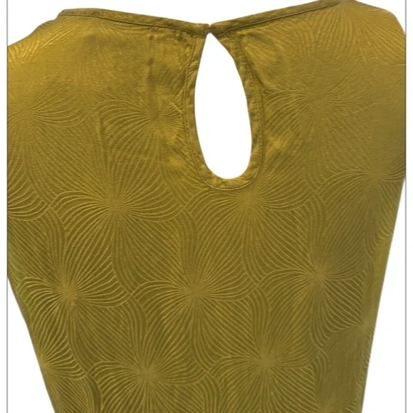 House of Harlow 1960 Chartreuse Cutout Satin Slip Midi Dress Size Medium - Picture 8 of 11